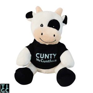 TIGC The Inappropriate Gift Co Cunty McCuntface Cow funny stuffed animal front view