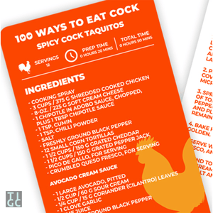 TIGC The Inappropriate Gift Co 100 Ways To Eat Cock Recipe Cards