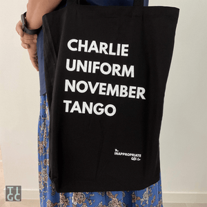 TIGC The Inappropriate Gift Co Charlie Uniform November Tango Tote Bag 