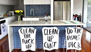 TIGC The Inappropriate Gift Co Clean The Fuck Up Tea Towel