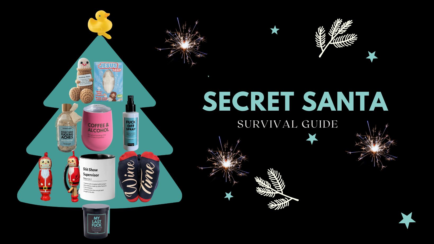 fun xmas tree full of inappropriate gifts 