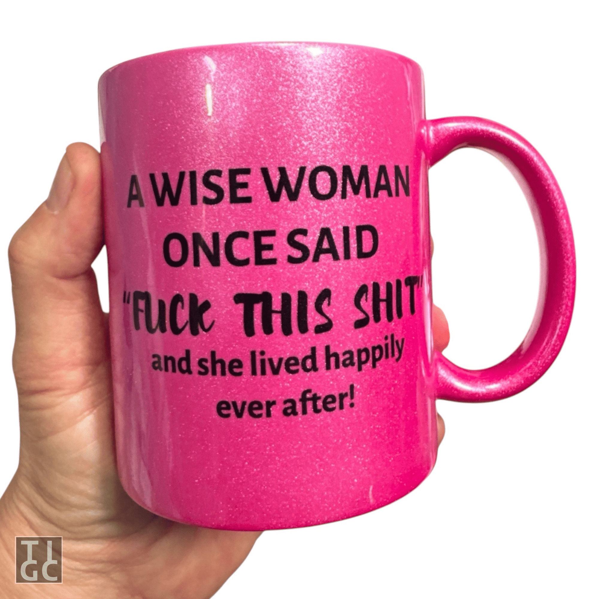 Wise Woman Sparkly Pink Mug