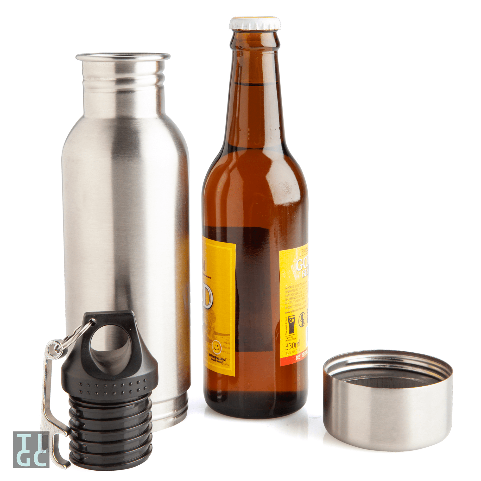 Is it water or is it beer - stubby cooler flask