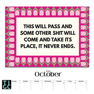 Pretty Sweary Funny Adult Calendar 2025