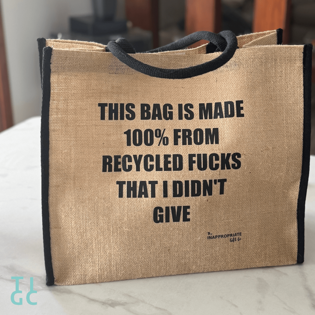 TIGC The Inappropriate Gift Co 100% Recycled Fucks Jute Bag