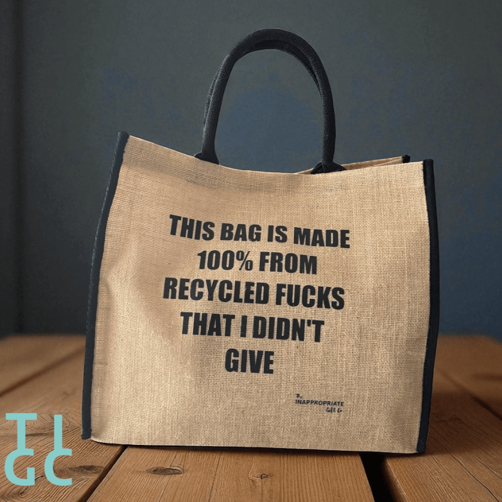 TIGC The Inappropriate Gift Co 100% Recycled Fucks Jute Bag