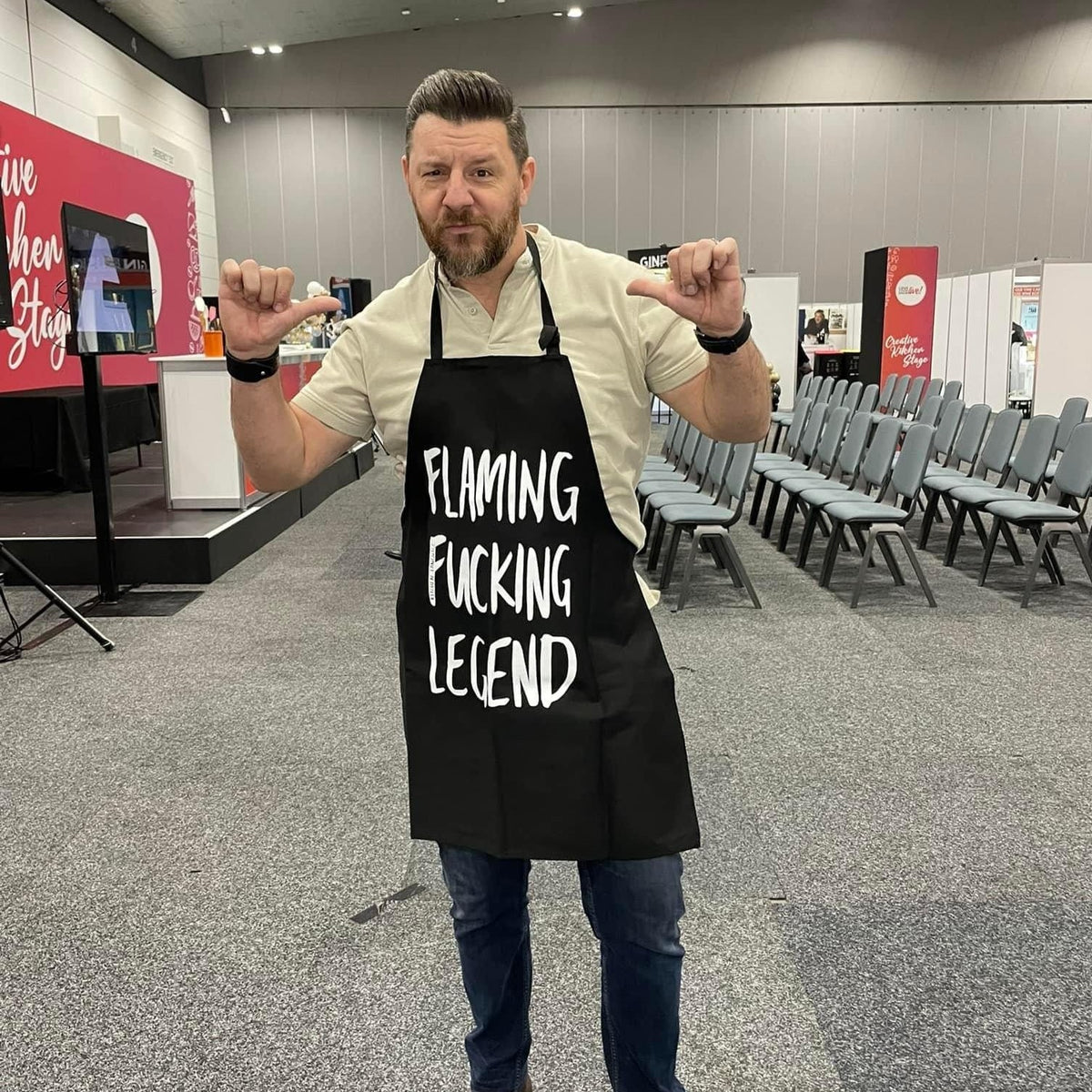 TIGC The Inappropriate Gift Co Flaming Fucking Legend Apron