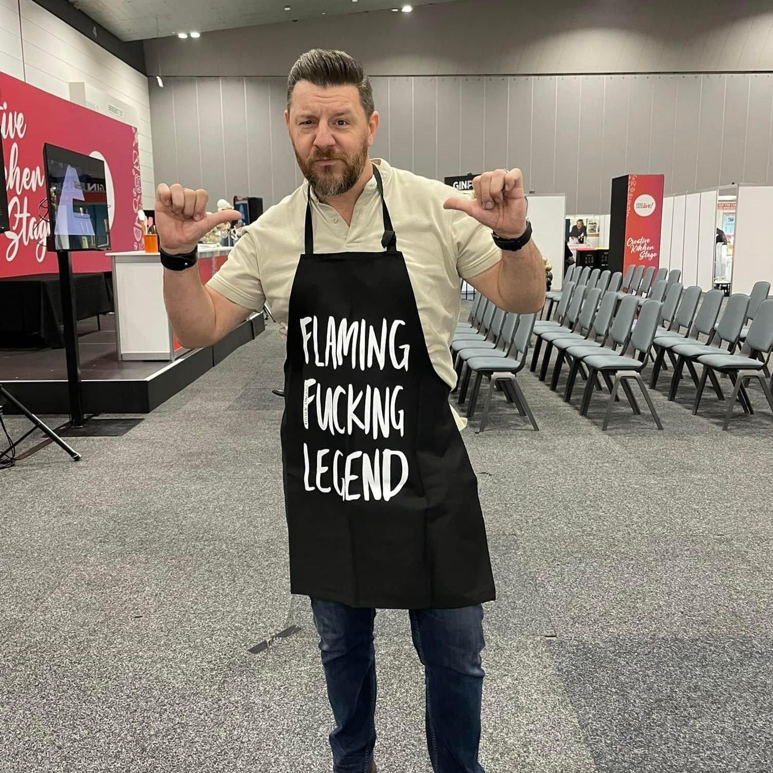 TIGC The Inappropriate Gift Co Flaming Fucking Legend Apron