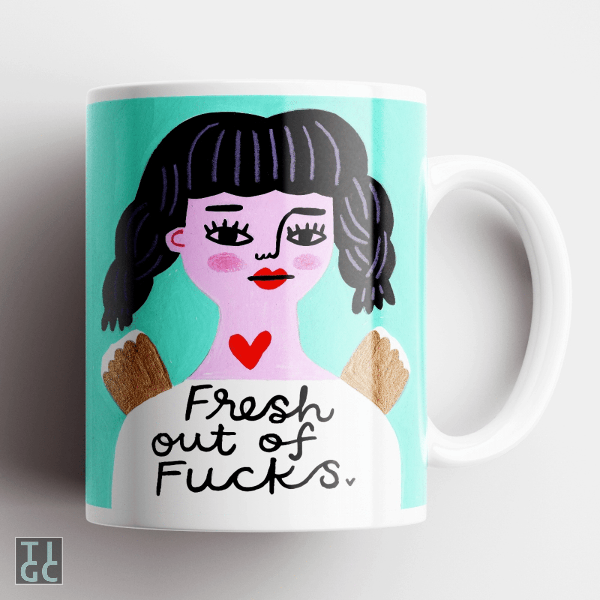 TIGC The Inappropriate Gift Co Fresh out of fucks angel mug