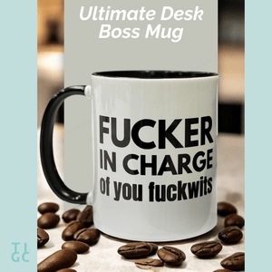 TIGC The Inappropriate Gift Co Fucker in charge of you fuckwits funny coffee mug