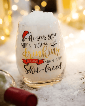 TIGC The Inappropriate Gift Co He sees you when you're drinking Xmas glass