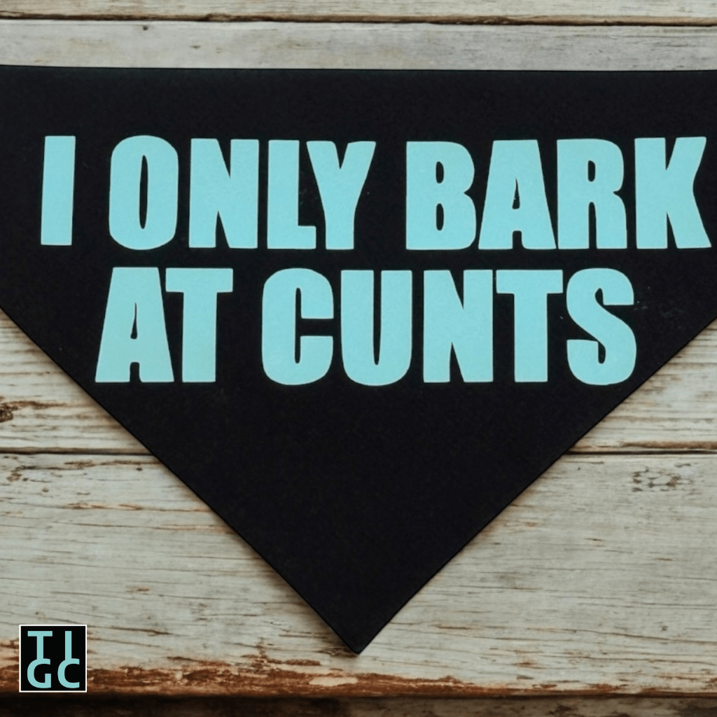TIGC The Inappropriate Gift Co Inappropriate dog bandana- I only bark at C's