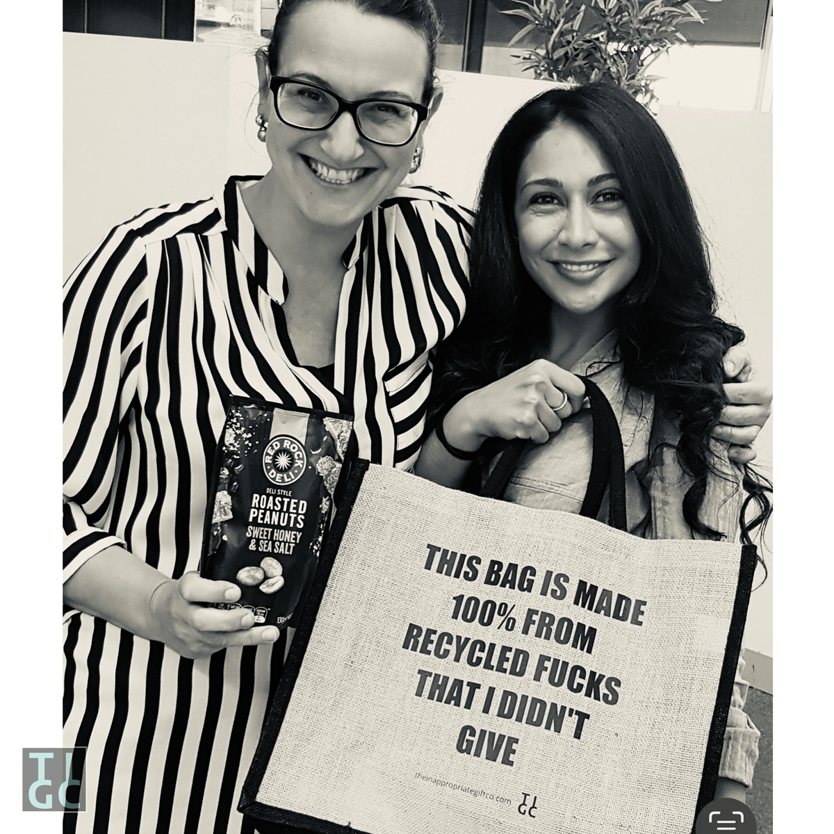 TIGC The Inappropriate Gift Co 100% Recycled Fucks Jute Bag