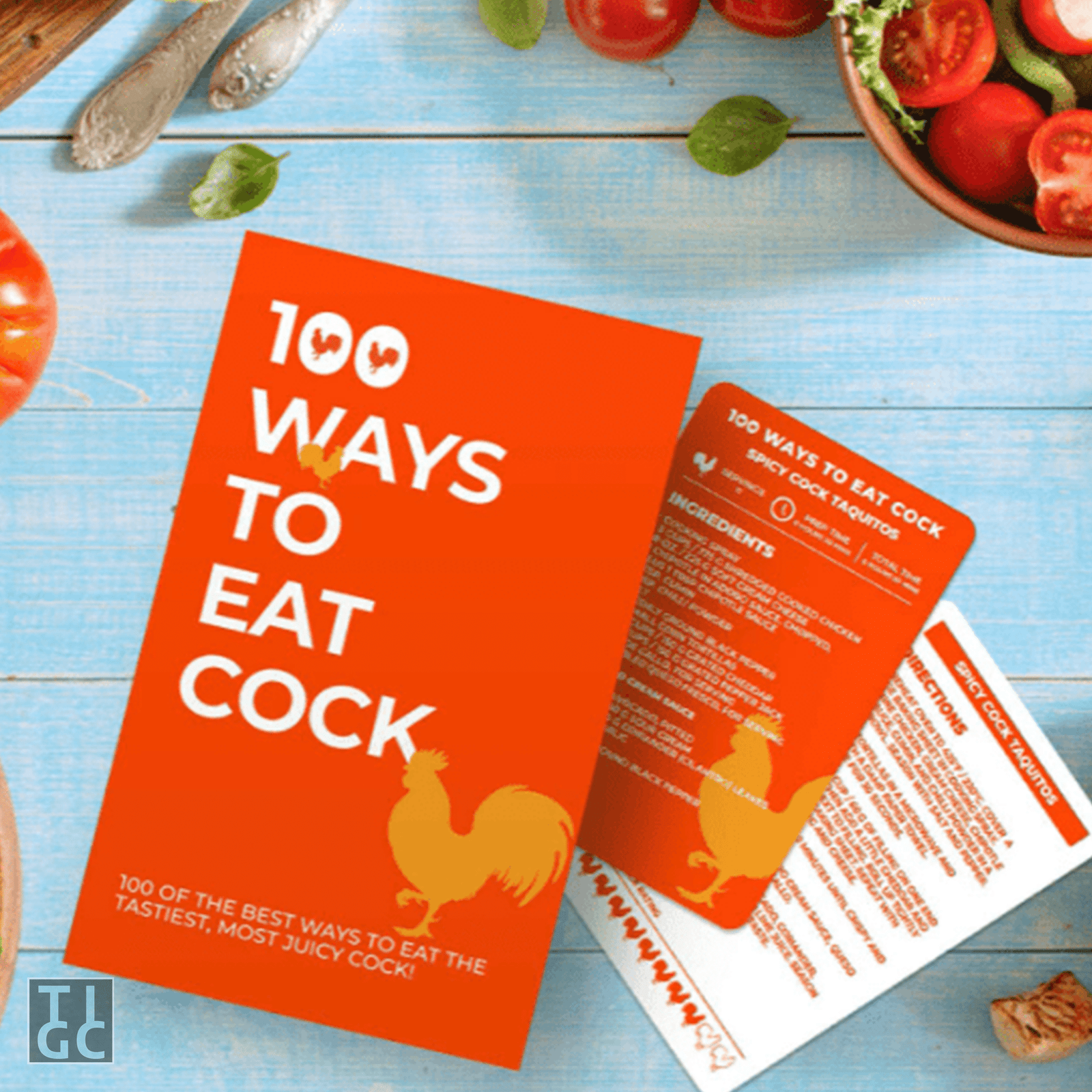 TIGC The Inappropriate Gift Co 100 Ways To Eat Cock Recipe Cards