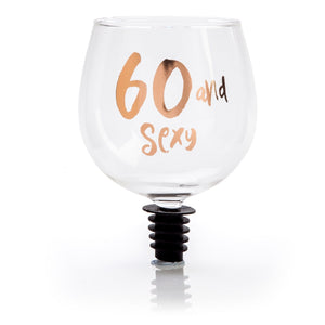 TIGC The Inappropriate Gift Co 60 and Sexy Wine Glass Topper