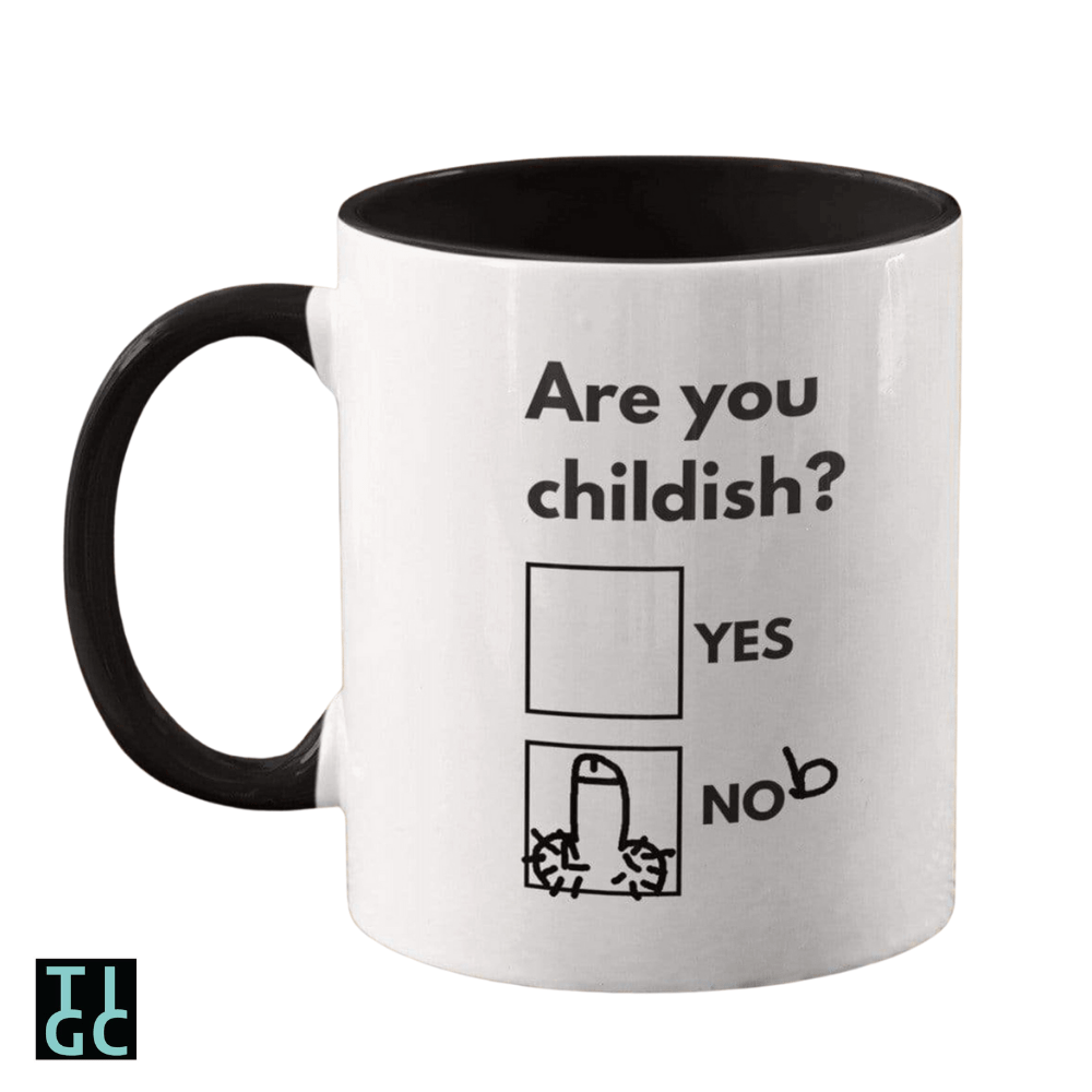 TIGC The Inappropriate Gift Co Are you childish? Yes / Nob mug