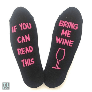 TIGC The Inappropriate Gift Co Bring Me Wine Socks