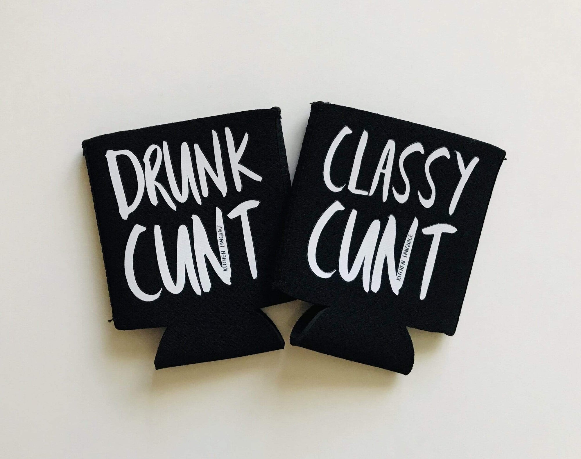 TIGC The Inappropriate Gift Co Classy Cunt/Drunk Cunt Stubby Holder