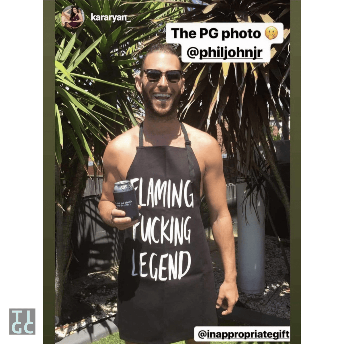 TIGC The Inappropriate Gift Co Flaming Fucking Legend Apron