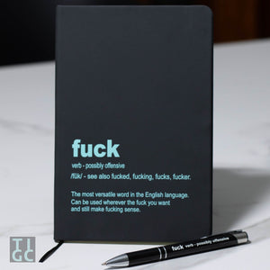 TIGC The Inappropriate Gift Co Fuck definition notebook and pen combo