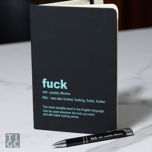 TIGC The Inappropriate Gift Co Fuck definition notebook and pen combo