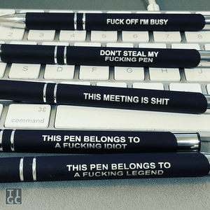  GetBullish Set Of 5 Sweary Fck Cussing Gel Pens, Black, Snarky  Novelty Office Supplies, Sassy Gifts For Friends, Co-Workers, Boss : Office  Products