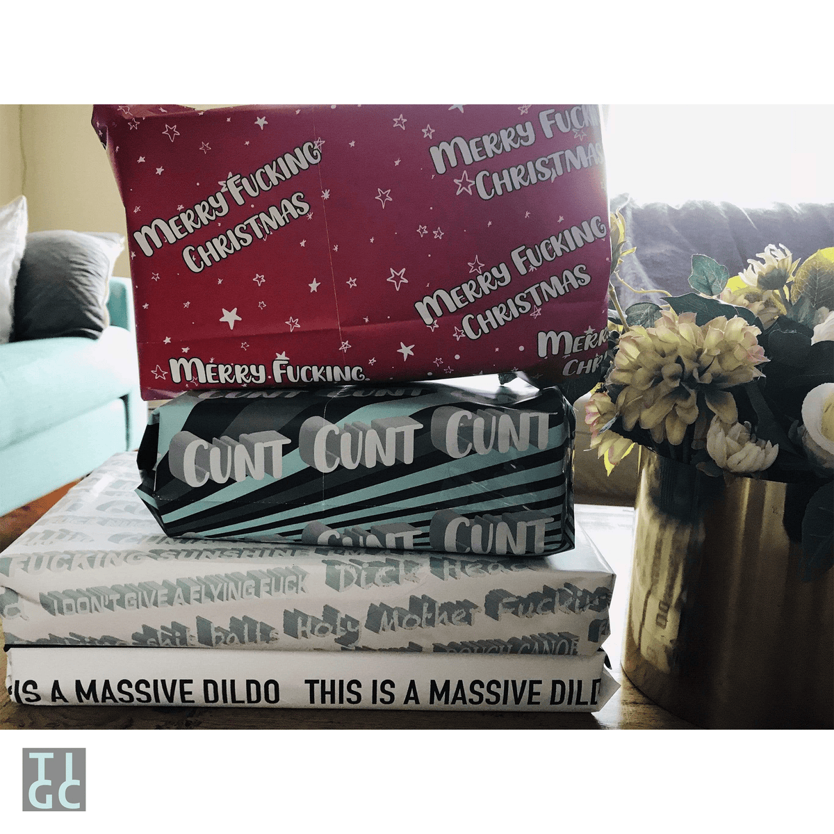 TIGC The Inappropriate Gift Co Merry Fucking Christmas Wrapping Paper